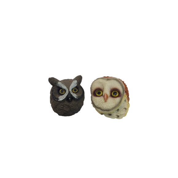 Set of 2 Realistic Owl Magnets 3D Resin Hand Painted Birds Woodland Fridge Decor - Picture 1 of 8
